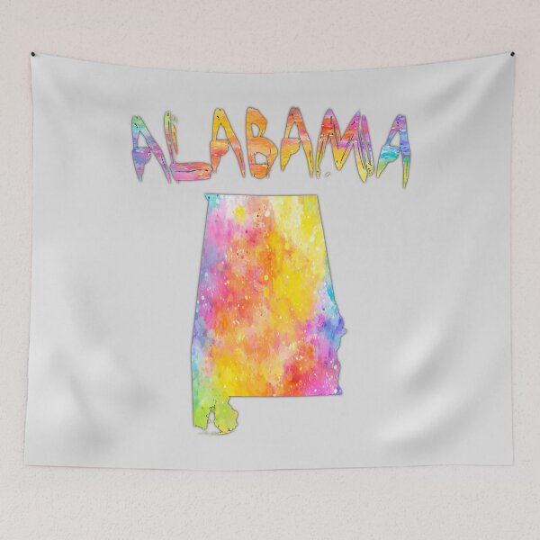 Item preview, Alabama State Map - Vibrant Abstract Watercolor Art designed and sold by mashmosh.