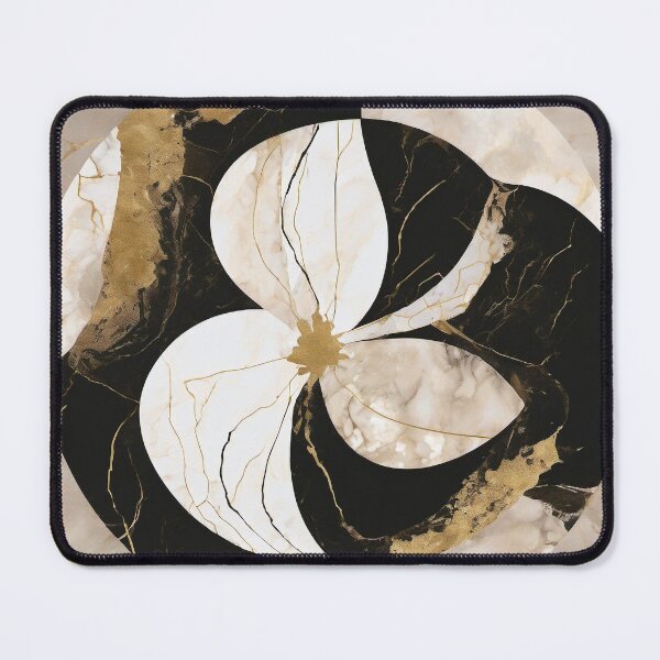 Item preview, Black and Ivory Marble Rosette Medallion designed and sold by Solara Meridian Studio.