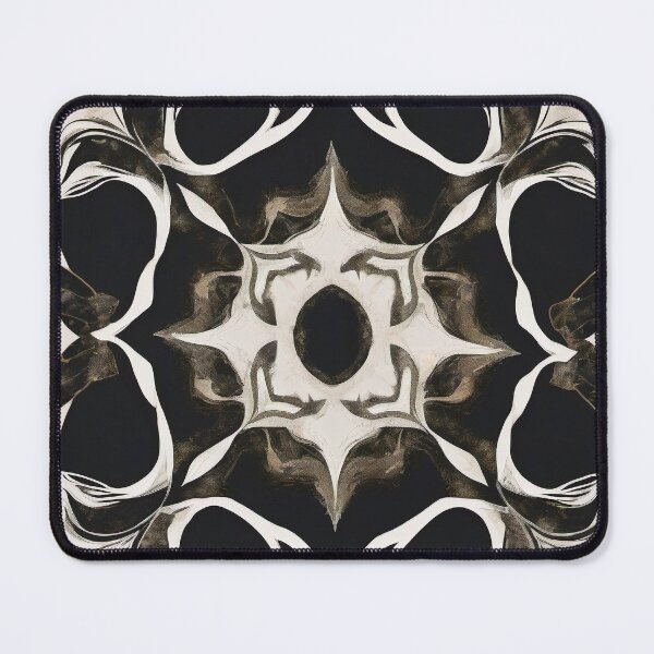 Item preview, Black Marble Floral Rosette Geometry designed and sold by Solara Meridian Studio.