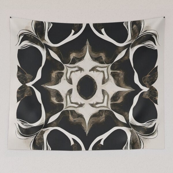 Item preview, Black Marble Floral Rosette Geometry designed and sold by Solara Meridian Studio.