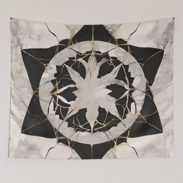 Item preview, Ivory Marble Star Rosette Medallion designed and sold by Solara Meridian Studio.
