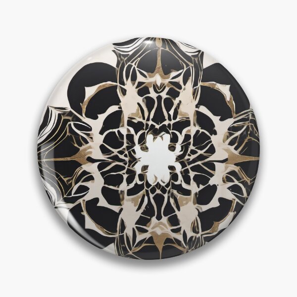 Item preview, Black Marble Cross Rosette Medallion designed and sold by Solara Meridian Studio.