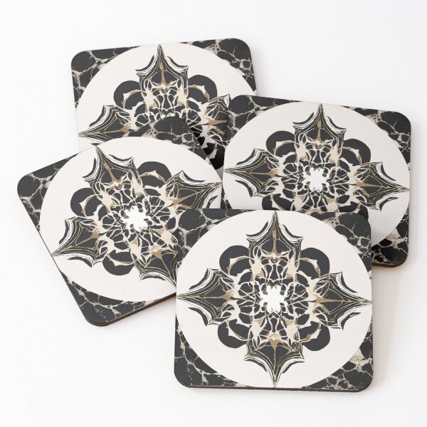 Item preview, Black Marble Cross Rosette Medallion designed and sold by Solara Meridian Studio.