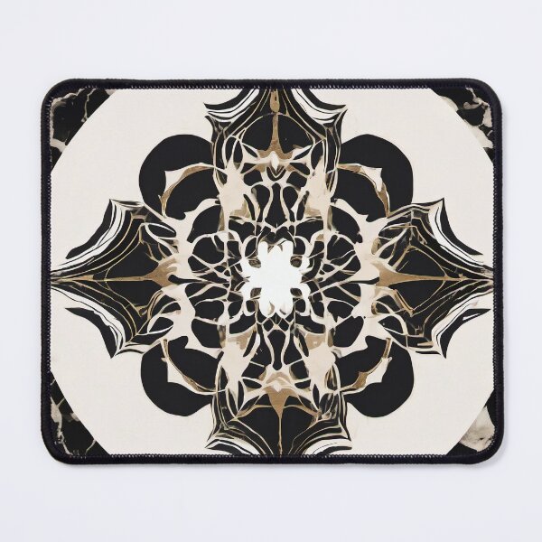 Item preview, Black Marble Cross Rosette Medallion designed and sold by Solara Meridian Studio.
