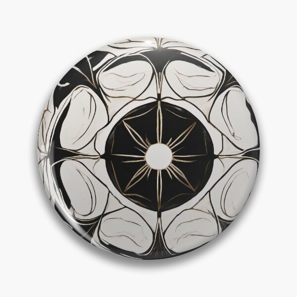 Item preview, Ivory and Black Marble Floral Rosette designed and sold by Solara Meridian Studio.