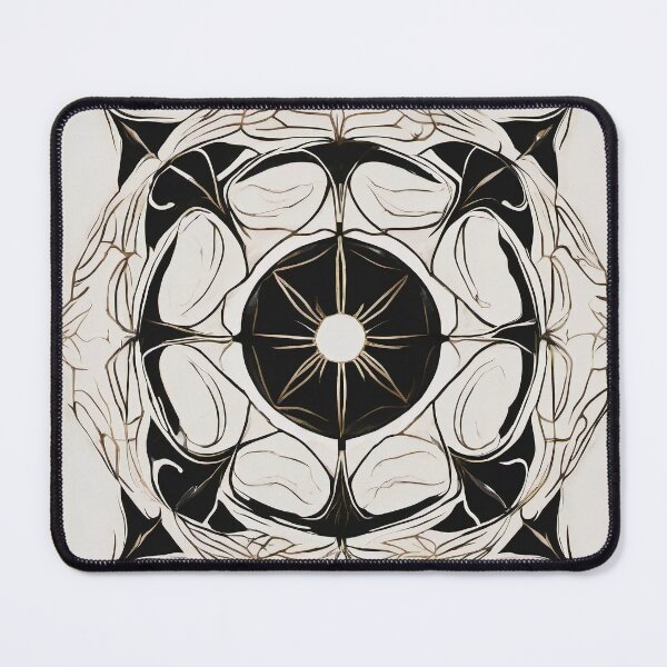Item preview, Ivory and Black Marble Floral Rosette designed and sold by Solara Meridian Studio.