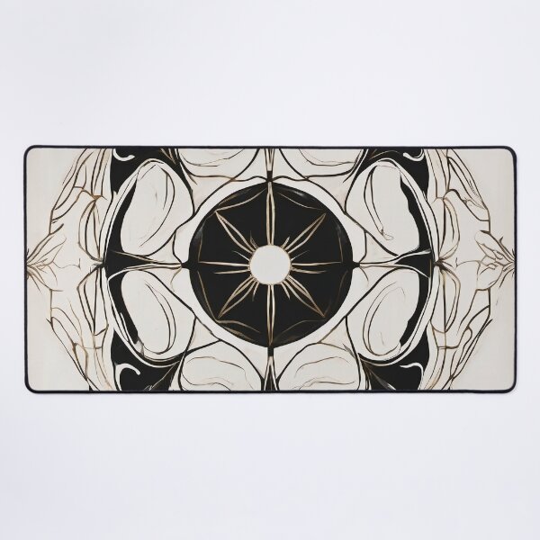 Item preview, Ivory and Black Marble Floral Rosette designed and sold by Solara Meridian Studio.