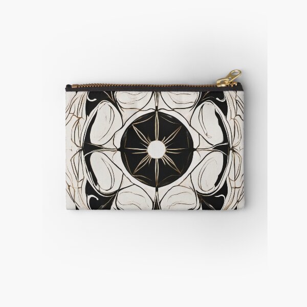 Item preview, Ivory and Black Marble Floral Rosette designed and sold by Solara Meridian Studio.