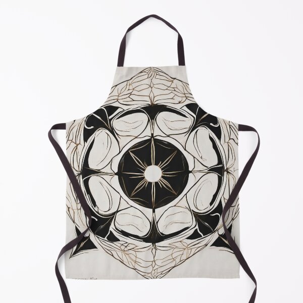 Item preview, Ivory and Black Marble Floral Rosette designed and sold by Solara Meridian Studio.