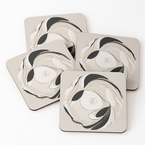 Item preview, Ivory and Black Spiral Marble Rosette designed and sold by Solara Meridian Studio.