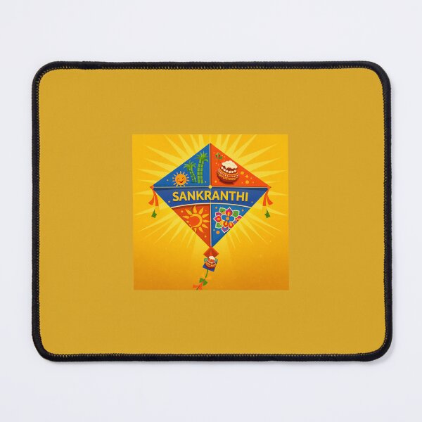Item preview, Sankranthi Festival Kite Design /Pongal Pot Sugarcane Rangoli Yellow Kite Art designed and sold by mallikamaruthi.