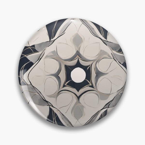 Item preview, Ivory and Black Petal Rosette Geometry designed and sold by Solara Meridian Studio.