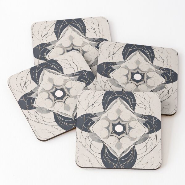 Item preview, Ivory and Black Petal Rosette Geometry designed and sold by Solara Meridian Studio.