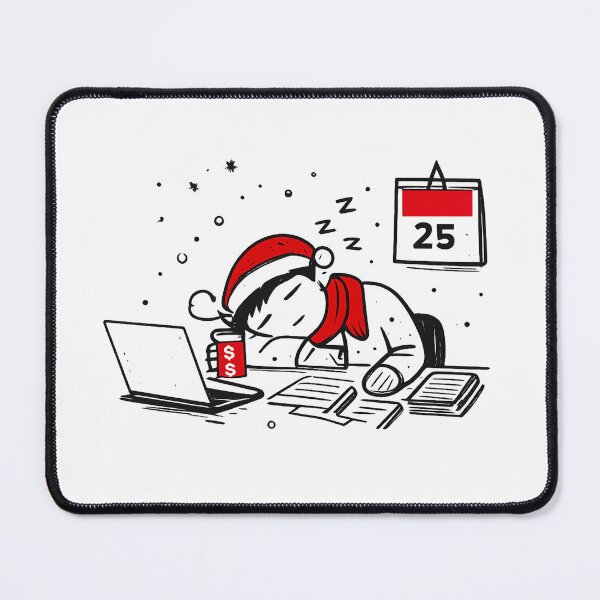 Item preview, Working Late on Christmas Night Japanese Doodle Illustration designed and sold by Drawian Studio.