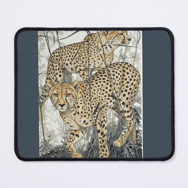 Item preview, Cheetah Pair Hunting Focused African Wildlife Art designed and sold by SavannaStrikes.