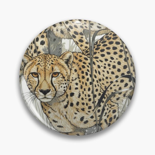 Item preview, Cheetah Pair Hunting Focused African Wildlife Art designed and sold by SavannaStrikes.