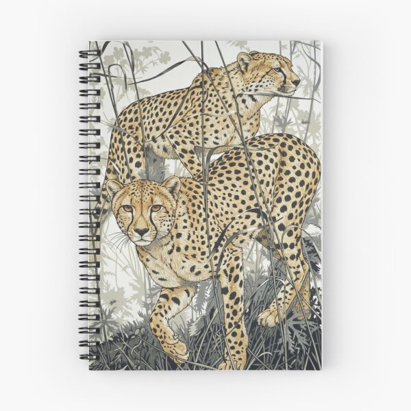 Item preview, Cheetah Pair Hunting Focused African Wildlife Art designed and sold by SavannaStrikes.