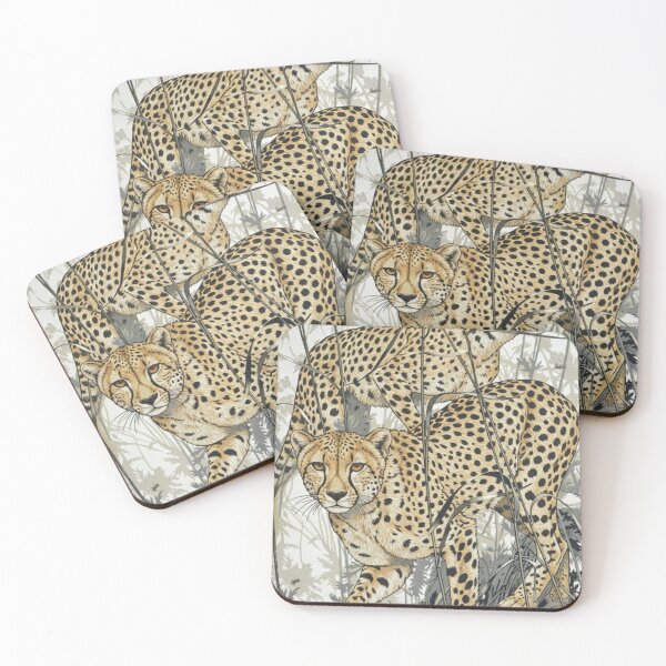 Item preview, Cheetah Pair Hunting Focused African Wildlife Art designed and sold by SavannaStrikes.