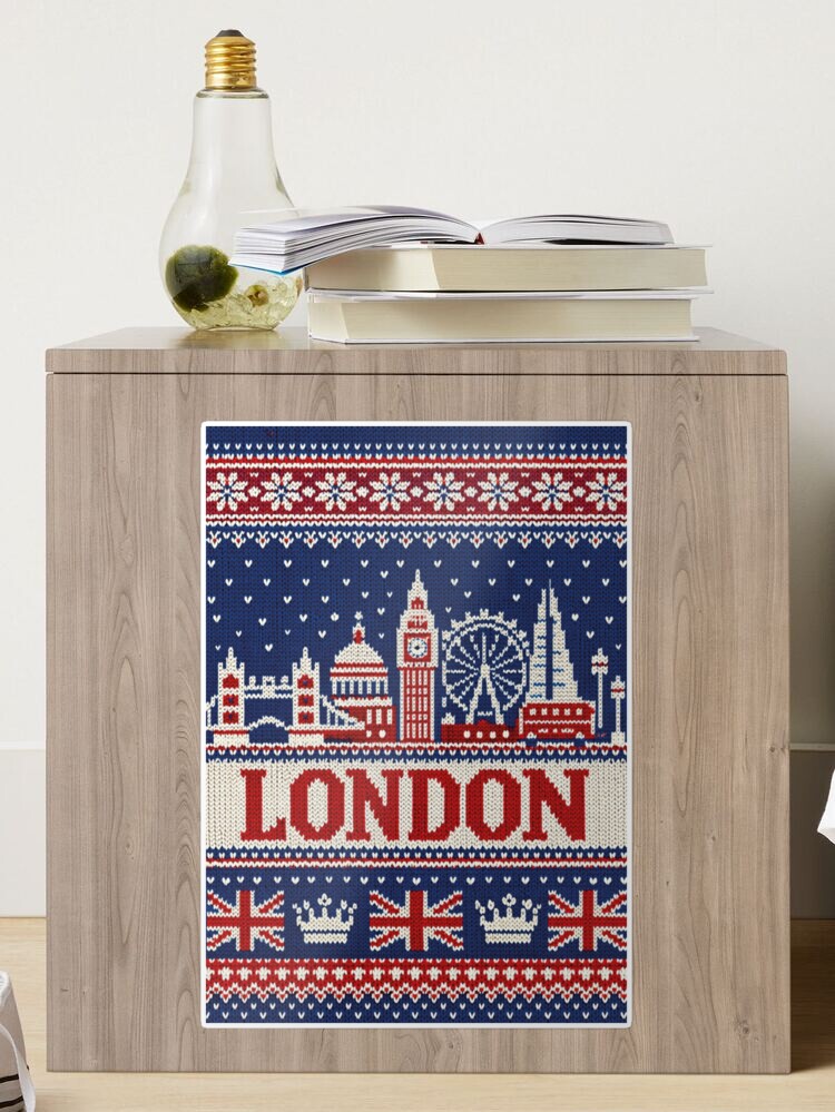 London skyline, knitted picture