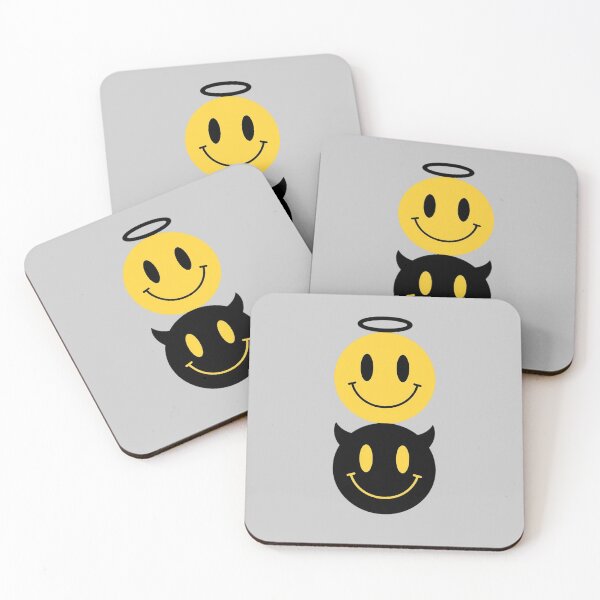 Item preview, Angel & Devil Smiley – Playful Duality Statement Design designed and sold by PixelVibe782.
