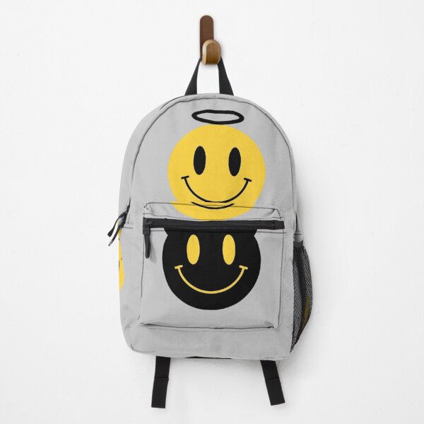 Item preview, Angel & Devil Smiley – Playful Duality Statement Design designed and sold by PixelVibe782.
