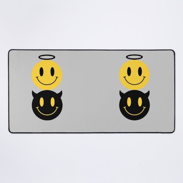 Item preview, Angel & Devil Smiley – Playful Duality Statement Design designed and sold by PixelVibe782.