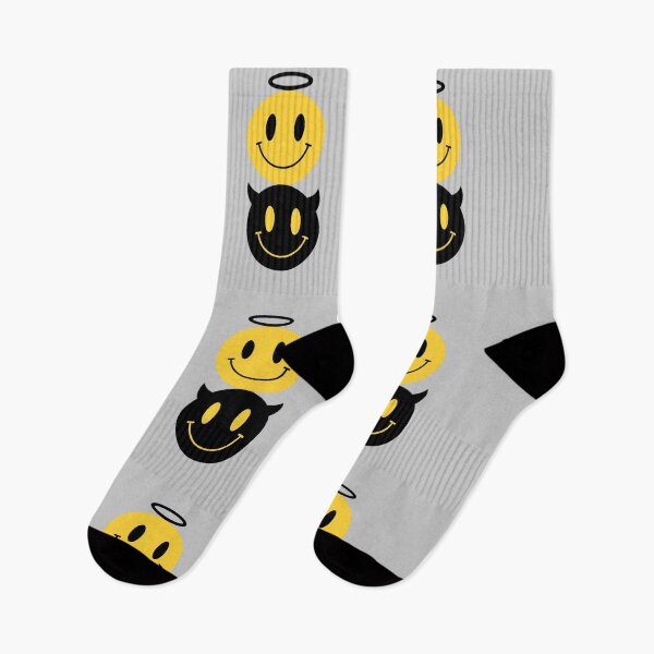 Item preview, Angel & Devil Smiley – Playful Duality Statement Design designed and sold by PixelVibe782.