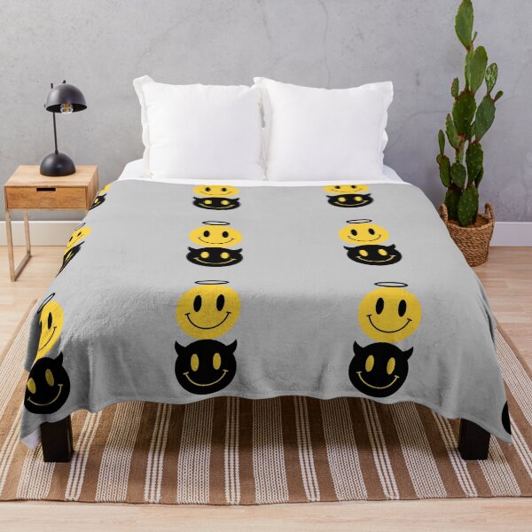 Item preview, Angel & Devil Smiley – Playful Duality Statement Design designed and sold by PixelVibe782.