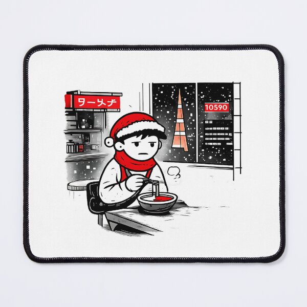Item preview, Eating Ramen Alone on Christmas Night Japanese Doodle Illustration designed and sold by Drawian Studio.