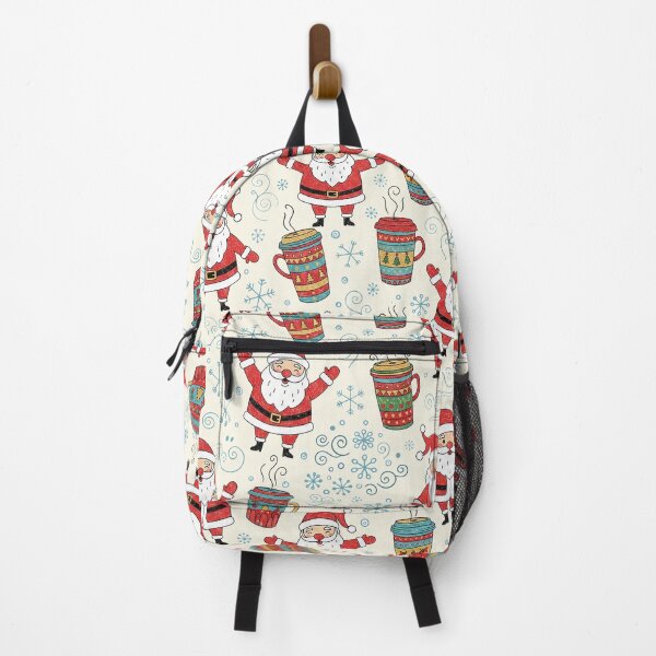 Item preview, Whimsical Hand-Drawn Santa Claus and Coffee Mug Holiday Pattern designed and sold by Juana-.