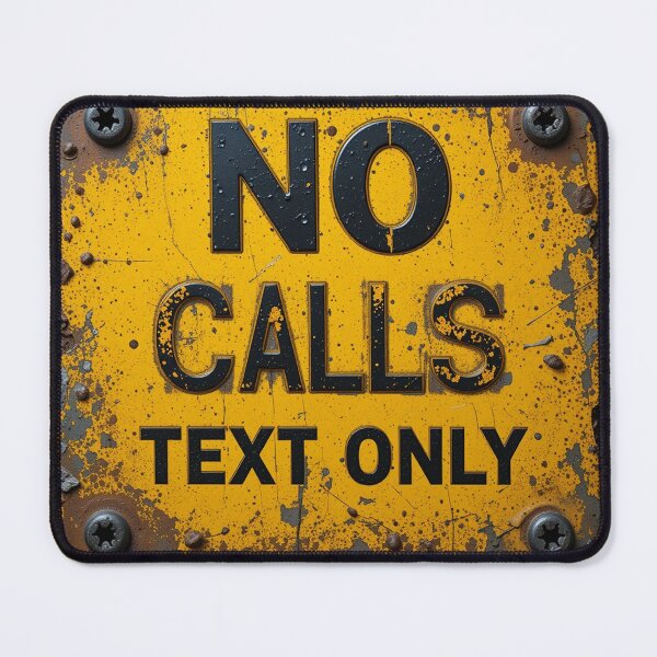 Item preview, No Calls, Text Only – Bold Warning Statement with Industrial Style designed and sold by PixelVibe782.