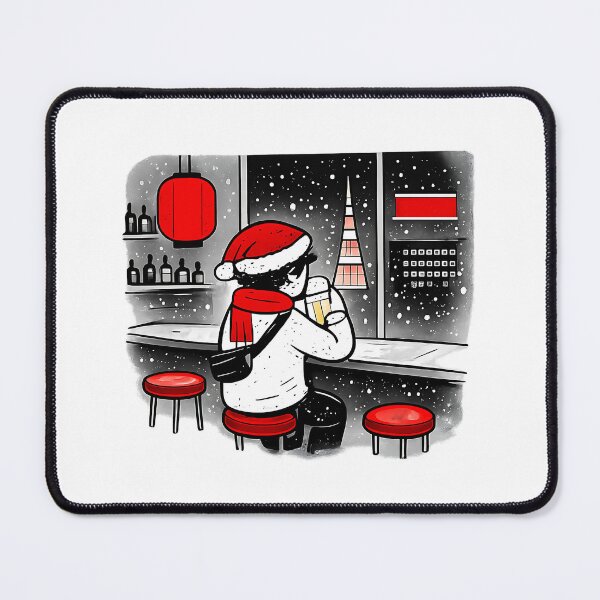 Item preview, Drinking Alone on Christmas Night Japanese Doodle Illustration designed and sold by Drawian Studio.