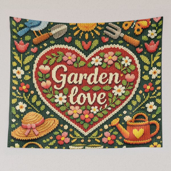 Item preview, Garden love, creative knitting picture designed and sold by Mauswohn.