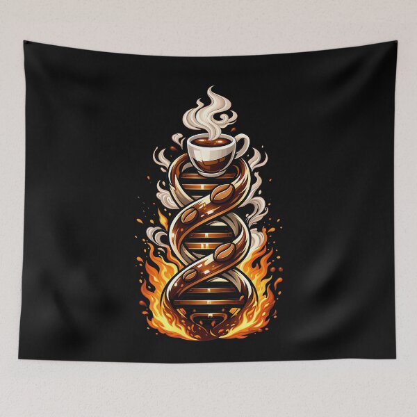 Item preview, Coffee DNA Double Helix Caffeine Molecule Art Roast designed and sold by ZuToMi.