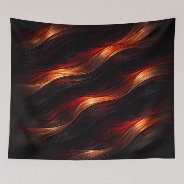 Item preview, Red Fiery Wave Pattern designed and sold by LuxeFusionArt.