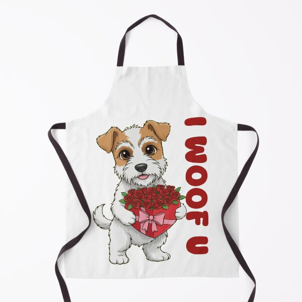 Item preview, I Woof U Wire Fox Terrier Puppy with Flowers – Sweet Dog Love Design designed and sold by The Real Life Symphony.