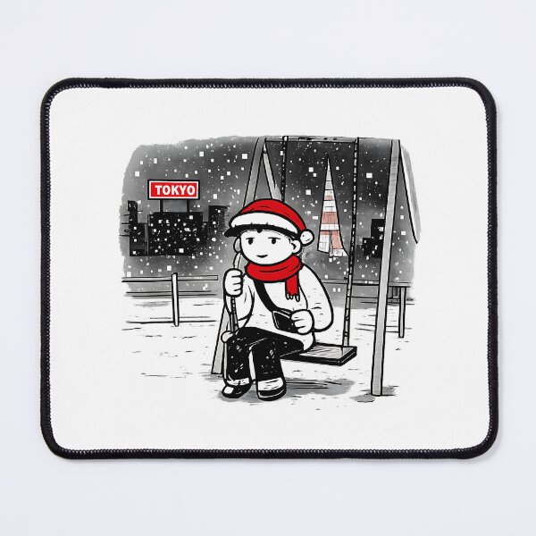 Item preview, Sitting Alone on a Swing Christmas Night Tokyo Doodle Illustration designed and sold by Drawian Studio.