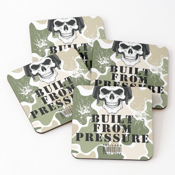 Item preview, Built From Pressure – Skull Military Street Graphic T-Shirt designed and sold by indycode-style.