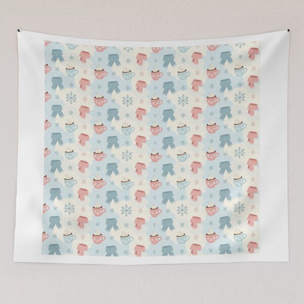 Item preview, Cozy Winter Pastel Pattern with Coffee and Snowflakes designed and sold by Fandom Universe.