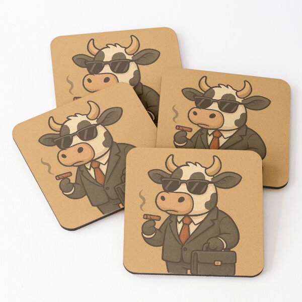 Item preview, Boss Cow – Moo-Ney Never Sleeps Funny Business Cartoon designed and sold by PawsGiggles.