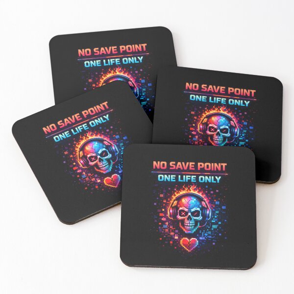 Item preview, No Save Point – One Life Only Neon Gamer Skull Design designed and sold by SoulenCify.
