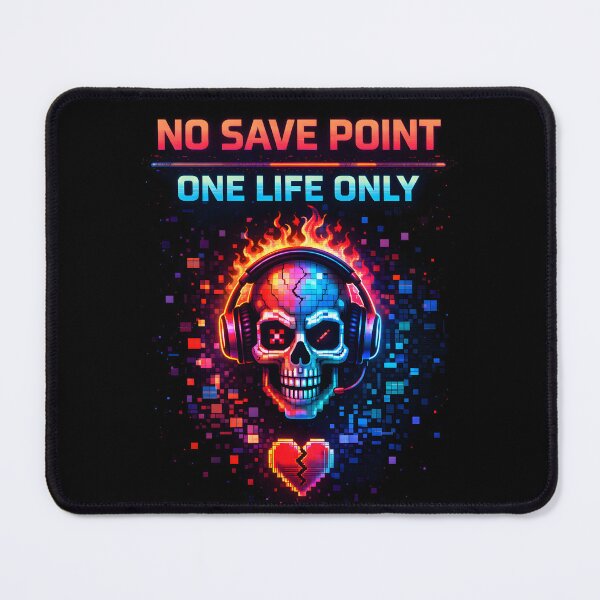 Item preview, No Save Point – One Life Only Neon Gamer Skull Design designed and sold by SoulenCify.
