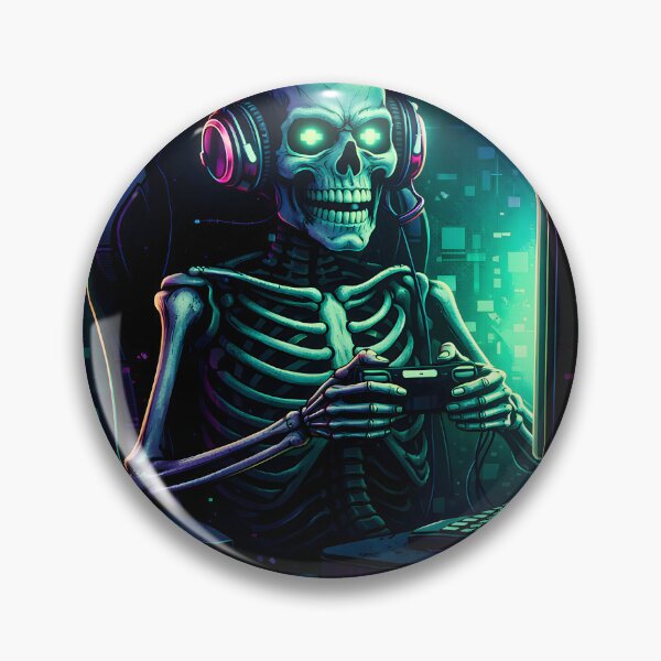 Item preview, Dead Inside But Still Gaming – Skeleton Gamer Neon Design designed and sold by SoulenCify.