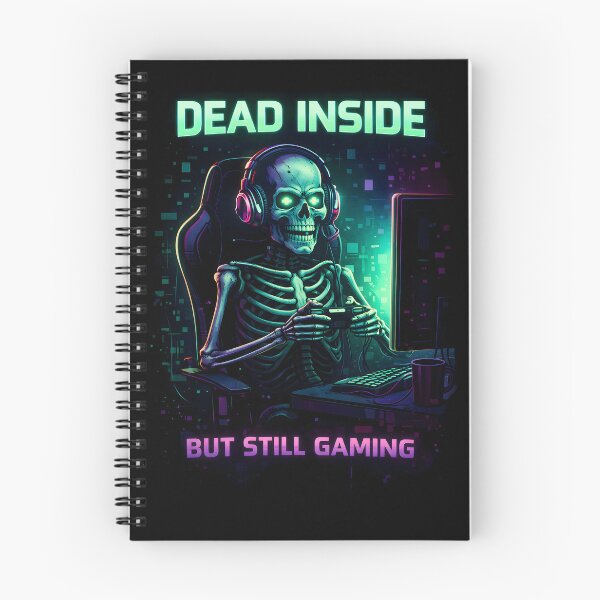 Item preview, Dead Inside But Still Gaming – Skeleton Gamer Neon Design designed and sold by SoulenCify.