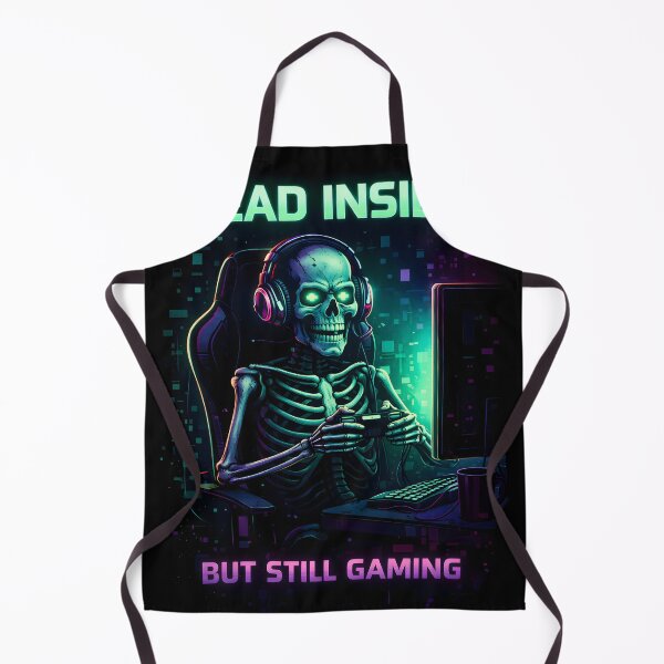 Item preview, Dead Inside But Still Gaming – Skeleton Gamer Neon Design designed and sold by SoulenCify.