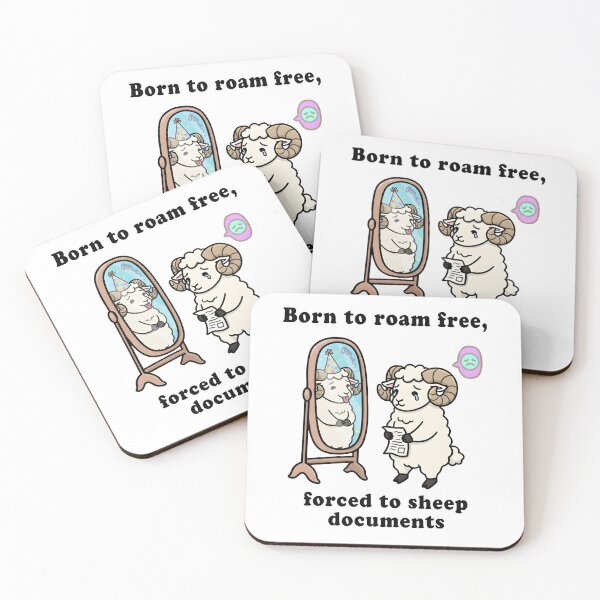 Item preview, Born to Roam Free, Forced to Sheep Documents – Funny Sheep Art designed and sold by Senkov.