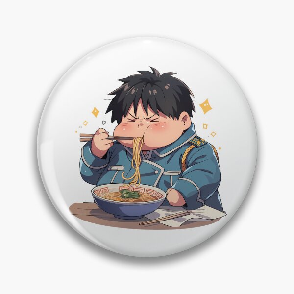Item preview, Roy Mustang Fullmetal Alchemist Ramen Kawaii Anime Chibi Blue Uniform Bowl designed and sold by Raslbazola.
