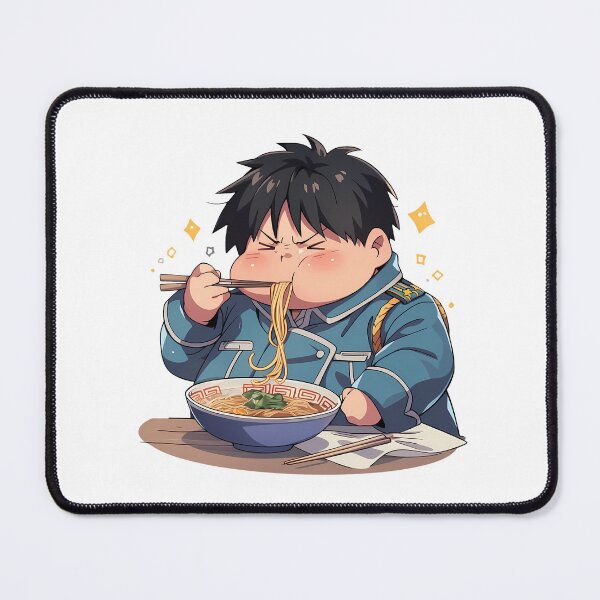 Item preview, Roy Mustang Fullmetal Alchemist Ramen Kawaii Anime Chibi Blue Uniform Bowl designed and sold by Raslbazola.