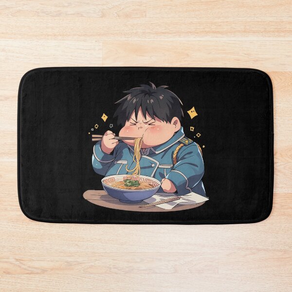 Artikelvorschau, Roy Mustang Fullmetal Alchemist Ramen Kawaii Anime Chibi Blaue Uniform Schüssel entworfen und verkauft von Raslbazola.
