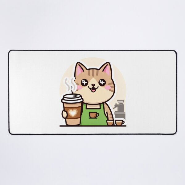 Item preview, Cute Kawaii Cat Barista Coffee designed and sold by Bright Vibe Designs.